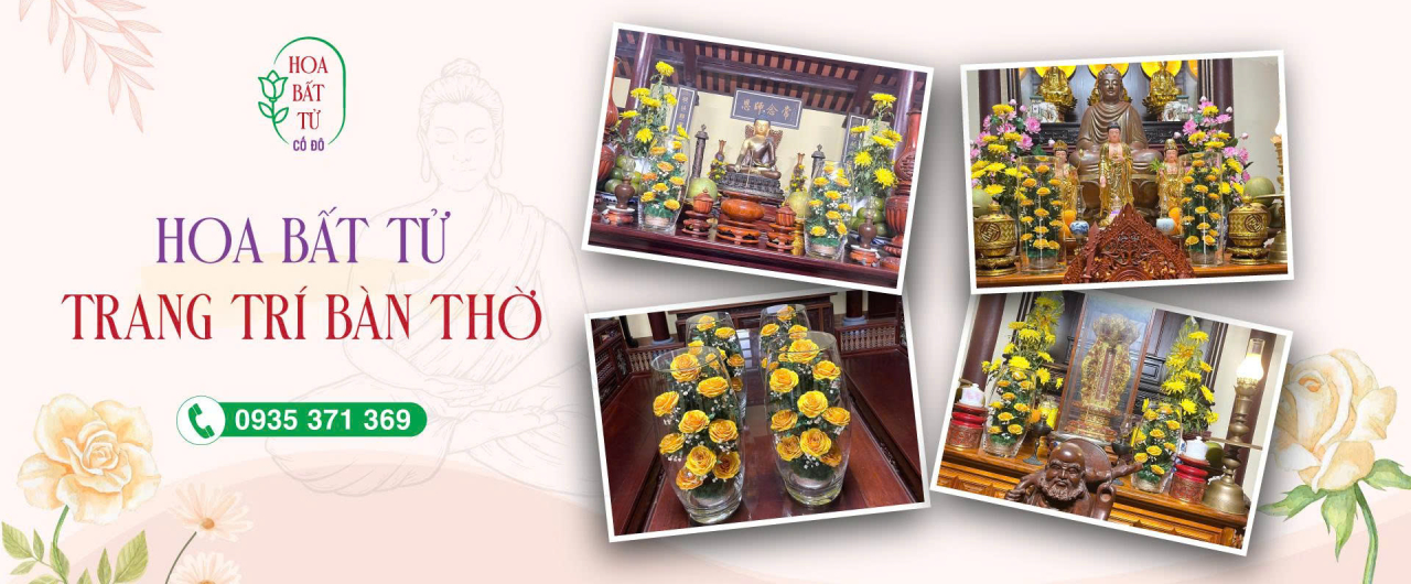 Hoa trang trí bàn thờ: Những mẫu hoa bất tử đẹp, bền và trang nghiêm